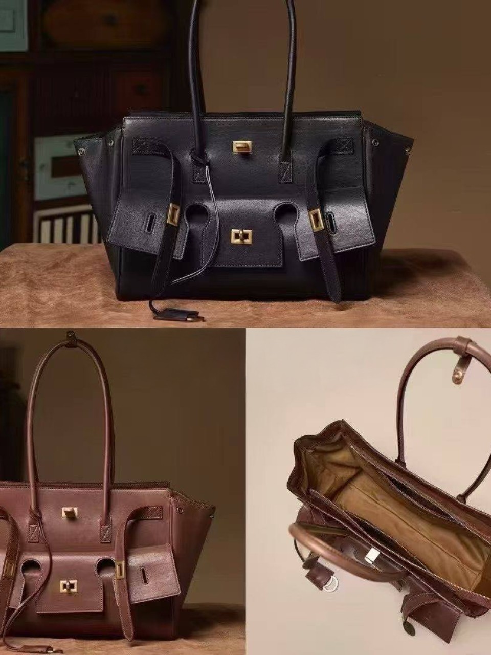 ტყავის ჩანთები